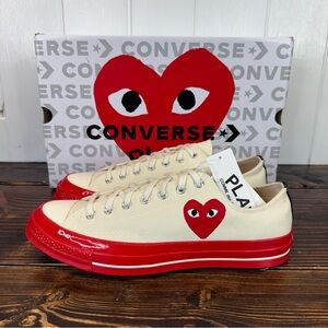 NIB Converse Chuck 70 CDG PLAY Low Tops Pristine/Red/Egret Men’s 11 / Women’s 13
